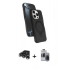 MARSİLYAN™- iPhone 15 Pro Max Kılıf İz Işık Koleksiyonu - Siyah Vanessa Magic Hayalet Cam + Raze Metal Kamera Lens - GS