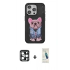 MARSİLYAN™- iPhone 15 Pro Max Kılıf İz Minimal Koleksiyonu - Şeffaf Pasifik Cam Ekran Koruyucu + PVD Metal Kamera Lens - LT