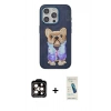 MARSİLYAN™- iPhone 15 Pro Max Kılıf İz Minimal Koleksiyonu - Şeffaf Pasifik Cam Ekran Koruyucu + PVD Metal Kamera Lens - TU