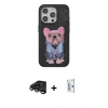 MARSİLYAN™- iPhone 15 Pro Max Kılıf İz Minimal Koleksiyonu - Siyah Bilvis 0.18mm Plus Cam Ekran Koruyucu + Raze Metal Kamera Lens - TMGI