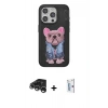 MARSİLYAN™- iPhone 15 Pro Max Kılıf İz Minimal Koleksiyonu - Siyah Bilvis 0.18mm Plus Cam Ekran Koruyucu + Raze Metal Kamera Lens - GS