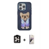 MARSİLYAN™- iPhone 15 Pro Max Kılıf İz Minimal Koleksiyonu - Siyah Bilvis 3D Mat Cam Ekran Koruyucu + PVD Metal Kamera Lens - TU
