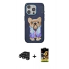MARSİLYAN™- iPhone 15 Pro Max Kılıf İz Minimal Koleksiyonu - Siyah Buffer Cam Ekran Koruyucu + Raze Metal Kamera Lens - TMGI