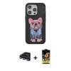 MARSİLYAN™- iPhone 15 Pro Max Kılıf İz Minimal Koleksiyonu - Siyah Buffer Cam Ekran Koruyucu + Raze Metal Kamera Lens - LT