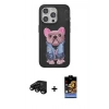 MARSİLYAN™- iPhone 15 Pro Max Kılıf İz Minimal Koleksiyonu - Siyah Buffer Hayalet Cam Ekran Koruyucu + Raze Metal Kamera Lens - SH