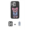 MARSİLYAN™- iPhone 15 Pro Max Kılıf İz Minimal Koleksiyonu - Siyah Joko Magic 5D Cam + PVD Metal Kamera Lens - LT