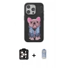 MARSİLYAN™- iPhone 15 Pro Max Kılıf İz Minimal Koleksiyonu - Siyah Joko Magic 5D Cam + PVD Metal Kamera Lens - TU