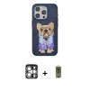 MARSİLYAN™- iPhone 15 Pro Max Kılıf İz Minimal Koleksiyonu - Siyah Joko Magic 5D Hayalet Cam + PVD Metal Kamera Lens - GS