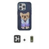 MARSİLYAN™- iPhone 15 Pro Max Kılıf İz Minimal Koleksiyonu - Siyah Joko Magic 5D Hayalet Cam + PVD Metal Kamera Lens - GI