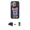 MARSİLYAN™- iPhone 15 Pro Max Kılıf İz Minimal Koleksiyonu - Siyah Joko Magic 5D Hayalet Cam + Raze Metal Kamera Lens - TMGI
