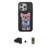 MARSİLYAN™- iPhone 15 Pro Max Kılıf İz Minimal Koleksiyonu - Siyah Joko Magic 5D Hayalet Cam + Raze Metal Kamera Lens - SH
