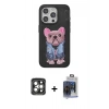 MARSİLYAN™- iPhone 15 Pro Max Kılıf İz Minimal Koleksiyonu - Siyah Vanessa Magic Cam + PVD Metal Kamera Lens - GI