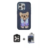 MARSİLYAN™- iPhone 15 Pro Max Kılıf İz Minimal Koleksiyonu - Siyah Vanessa Magic Cam + PVD Metal Kamera Lens - TU