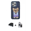 MARSİLYAN™- iPhone 15 Pro Max Kılıf İz Minimal Koleksiyonu - Siyah Vanessa Magic Hayalet Cam + Raze Metal Kamera Lens - LT