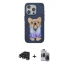 MARSİLYAN™- iPhone 15 Pro Max Kılıf İz Minimal Koleksiyonu - Siyah Vanessa Magic Hayalet Cam + Raze Metal Kamera Lens - TMGI