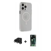MARSİLYAN™- iPhone 15 Pro Max Kılıf Kıvılcım Asil Özel Seri - Şeffaf 360 Full Body Arka Koruyucu + Raze Metal Kamera Lens - SH
