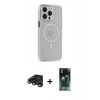 MARSİLYAN™- iPhone 15 Pro Max Kılıf Kıvılcım Asil Özel Seri - Şeffaf 360 Full Body Arka Koruyucu + Raze Metal Kamera Lens - TMGI