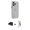 MARSİLYAN™- iPhone 15 Pro Max Kılıf Kıvılcım Asil Özel Seri - Şeffaf Pasifik Cam Ekran Koruyucu + Lacivert Raze Metal Kamera Lens