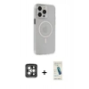MARSİLYAN™- iPhone 15 Pro Max Kılıf Kıvılcım Asil Özel Seri - Şeffaf Pasifik Cam Ekran Koruyucu + PVD Metal Kamera Lens - GI