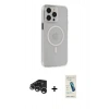 MARSİLYAN™- iPhone 15 Pro Max Kılıf Kıvılcım Asil Özel Seri - Şeffaf Pasifik Cam Ekran Koruyucu + Raze Metal Kamera Lens - GS
