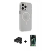 MARSİLYAN™- iPhone 15 Pro Max Kılıf Kıvılcım Asil Özel Seri - Siyah 360 Mat Full Body Arka Koruyucu + Raze Metal Kamera Lens - GS