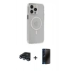 MARSİLYAN™- iPhone 15 Pro Max Kılıf Kıvılcım Asil Özel Seri - Siyah 3D Antistatik Hayalet Cam Ekran Koruyucu + Raze Metal Kamera Lens - LT