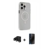 MARSİLYAN™- iPhone 15 Pro Max Kılıf Kıvılcım Asil Özel Seri - Siyah 3D Antistatik Hayalet Cam Ekran Koruyucu + Raze Metal Kamera Lens - SH