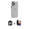MARSİLYAN™- iPhone 15 Pro Max Kılıf Kıvılcım Asil Özel Seri - Siyah 3D Antistatik Mat Seramik Nano Ekran Koruyucu + PVD Metal Kamera Lens - TU