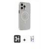 MARSİLYAN™- iPhone 15 Pro Max Kılıf Kıvılcım Asil Özel Seri - Siyah Bilvis 0.18mm Plus Cam Ekran Koruyucu + PVD Metal Kamera Lens - GI