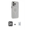 MARSİLYAN™- iPhone 15 Pro Max Kılıf Kıvılcım Asil Özel Seri - Siyah Bilvis 0.18mm Plus Cam Ekran Koruyucu + PVD Metal Kamera Lens - SH
