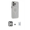 MARSİLYAN™- iPhone 15 Pro Max Kılıf Kıvılcım Asil Özel Seri - Siyah Bilvis 0.18mm Plus Cam Ekran Koruyucu + PVD Metal Kamera Lens - GS