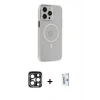 MARSİLYAN™- iPhone 15 Pro Max Kılıf Kıvılcım Asil Özel Seri - Siyah Bilvis 0.18mm Plus Cam Ekran Koruyucu + PVD Metal Kamera Lens - LT