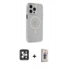 MARSİLYAN™- iPhone 15 Pro Max Kılıf Kıvılcım Asil Özel Seri - Siyah Bilvis 3D Cam Ekran Koruyucu + PVD Metal Kamera Lens - GI