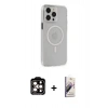 MARSİLYAN™- iPhone 15 Pro Max Kılıf Kıvılcım Asil Özel Seri - Siyah Bilvis 3D Mat Cam Ekran Koruyucu + PVD Metal Kamera Lens - TU