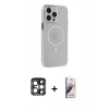 MARSİLYAN™- iPhone 15 Pro Max Kılıf Kıvılcım Asil Özel Seri - Siyah Bilvis 3D Mat Cam Ekran Koruyucu + PVD Metal Kamera Lens - LT