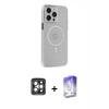 MARSİLYAN™- iPhone 15 Pro Max Kılıf Kıvılcım Asil Özel Seri - Siyah Bilvis 5in1 3D Magic Cam Ekran Koruyucu + PVD Metal Kamera Lens - GI