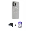 MARSİLYAN™- iPhone 15 Pro Max Kılıf Kıvılcım Asil Özel Seri - Siyah Bilvis 5in1 3D Magic Cam Ekran Koruyucu + Raze Metal Kamera Lens - LT