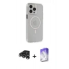 MARSİLYAN™- iPhone 15 Pro Max Kılıf Kıvılcım Asil Özel Seri - Siyah Bilvis 5in1 3D Magic Cam Ekran Koruyucu + Raze Metal Kamera Lens - GS