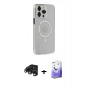 MARSİLYAN™- iPhone 15 Pro Max Kılıf Kıvılcım Asil Özel Seri - Siyah Bilvis 5in1 5D Magic Hayalet Cam Ekran Koruyucu + Raze Metal Kamera Lens - LT
