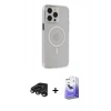 MARSİLYAN™- iPhone 15 Pro Max Kılıf Kıvılcım Asil Özel Seri - Siyah Bilvis 5in1 5D Magic Hayalet Cam Ekran Koruyucu + Raze Metal Kamera Lens - TMGI