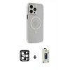 MARSİLYAN™- iPhone 15 Pro Max Kılıf Kıvılcım Asil Özel Seri - Siyah Bilvis Hayalet Cam Ekran Koruyucu + PVD Metal Kamera Lens - LT