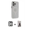 MARSİLYAN™- iPhone 15 Pro Max Kılıf Kıvılcım Asil Özel Seri - Siyah Bilvis Hayalet Cam Ekran Koruyucu + PVD Metal Kamera Lens - GS