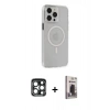 MARSİLYAN™- iPhone 15 Pro Max Kılıf Kıvılcım Asil Özel Seri - Siyah Bilvis Hayalet Cam Ekran Koruyucu + PVD Metal Kamera Lens - LT