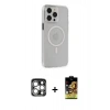 MARSİLYAN™- iPhone 15 Pro Max Kılıf Kıvılcım Asil Özel Seri - Siyah Buffer Cam Ekran Koruyucu + PVD Metal Kamera Lens - GS