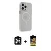 MARSİLYAN™- iPhone 15 Pro Max Kılıf Kıvılcım Asil Özel Seri - Siyah Buffer Cam Ekran Koruyucu + PVD Metal Kamera Lens - TU