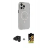 MARSİLYAN™- iPhone 15 Pro Max Kılıf Kıvılcım Asil Özel Seri - Siyah Buffer Cam Ekran Koruyucu + Raze Metal Kamera Lens - TMGI