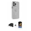 MARSİLYAN™- iPhone 15 Pro Max Kılıf Kıvılcım Asil Özel Seri - Siyah Buffer Hayalet Cam Ekran Koruyucu + Raze Metal Kamera Lens - TMGI