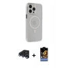 MARSİLYAN™- iPhone 15 Pro Max Kılıf Kıvılcım Asil Özel Seri - Siyah Buffer Hayalet Cam Ekran Koruyucu + Raze Metal Kamera Lens - LT