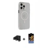 MARSİLYAN™- iPhone 15 Pro Max Kılıf Kıvılcım Asil Özel Seri - Siyah Buffer Hayalet Cam Ekran Koruyucu + Raze Metal Kamera Lens - SH