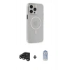 MARSİLYAN™- iPhone 15 Pro Max Kılıf Kıvılcım Asil Özel Seri - Siyah Joko Magic 5D Cam + Titanyum Gri Raze Metal Kamera Lens